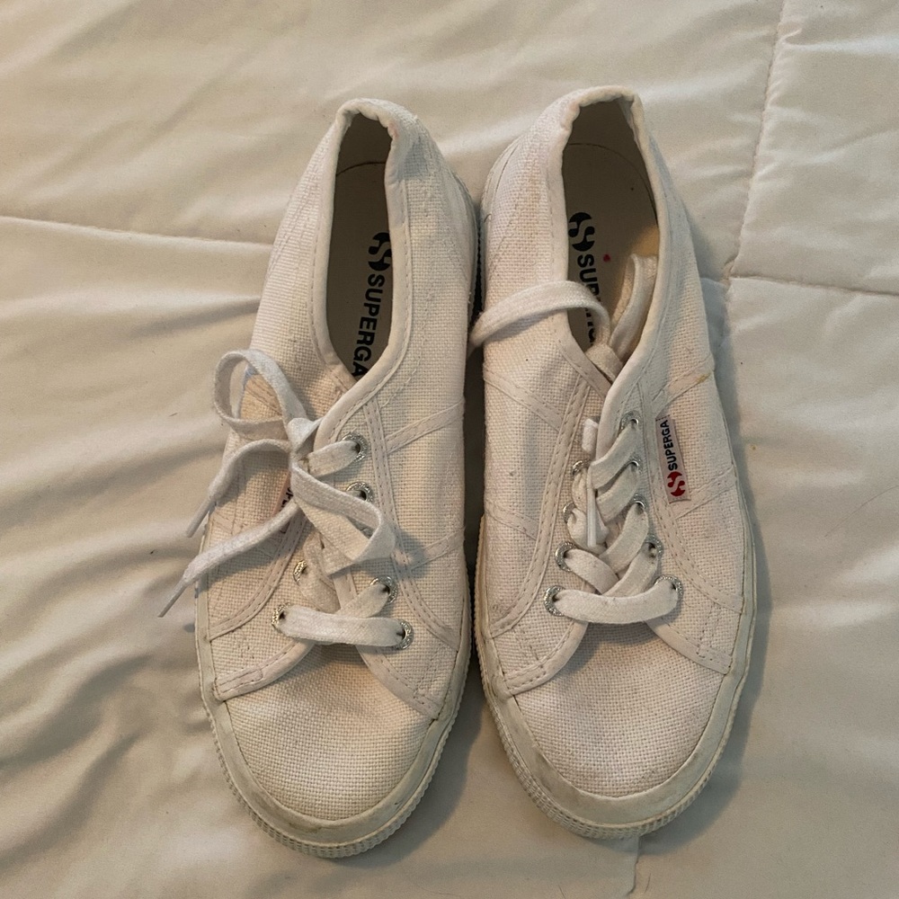White Superga low top shoes